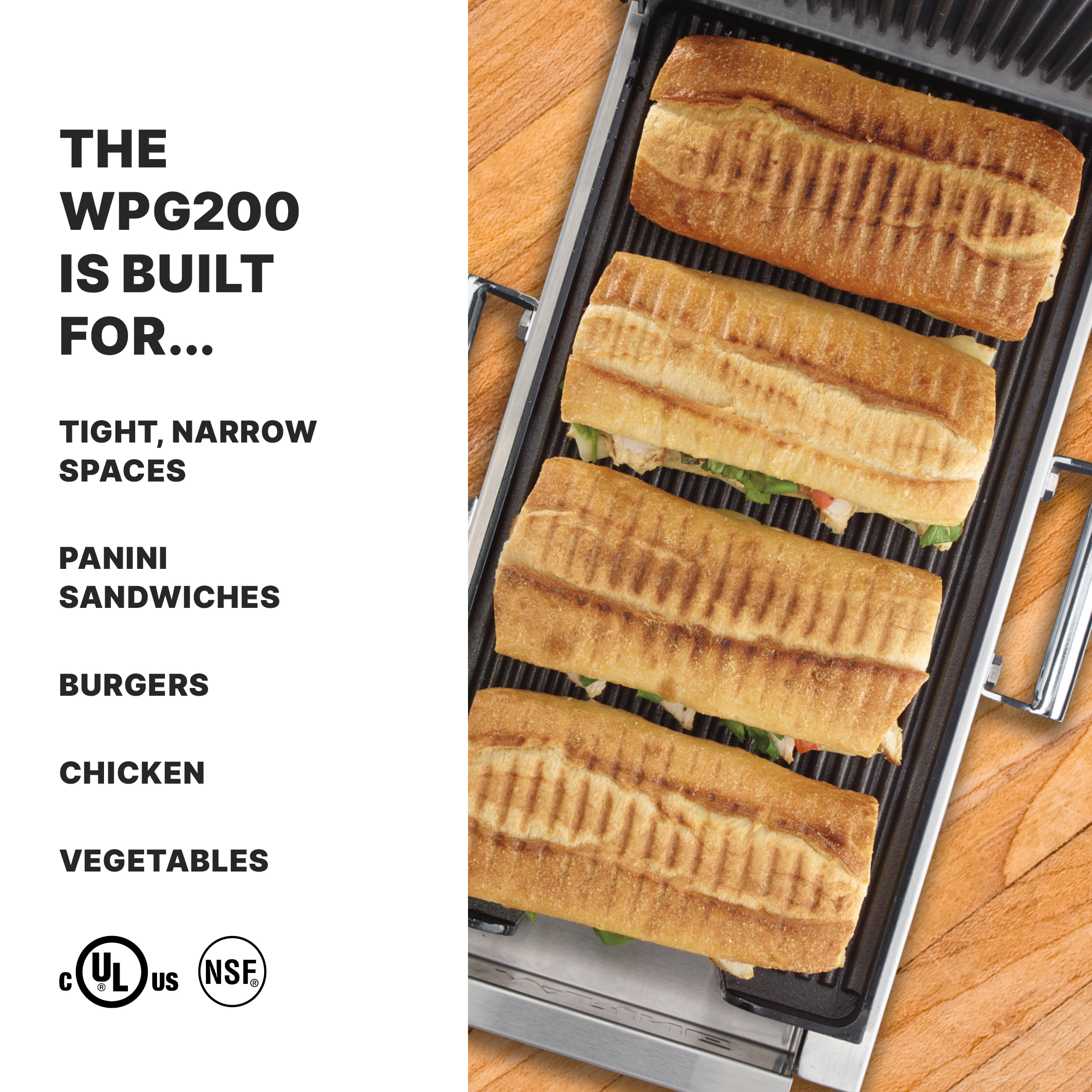 Ribbed Panini Grill, 7.75" x 12.5"